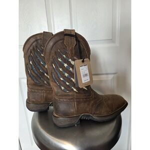 American Flag Inlay Brothers|Sons Western Boots Size 8D